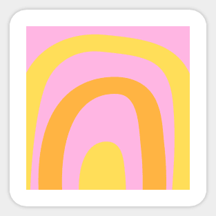 Boho orange and yellow rainbow pattern Sticker